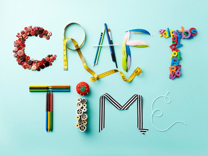 Craft Time written in craft supplies