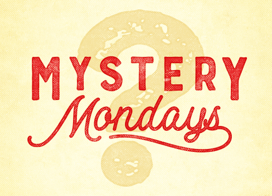 A question mark with Mystery Mondays in front of it.