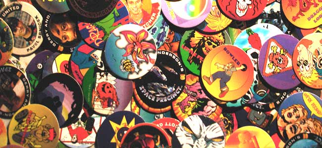 A large amount of cardboard pogs.
