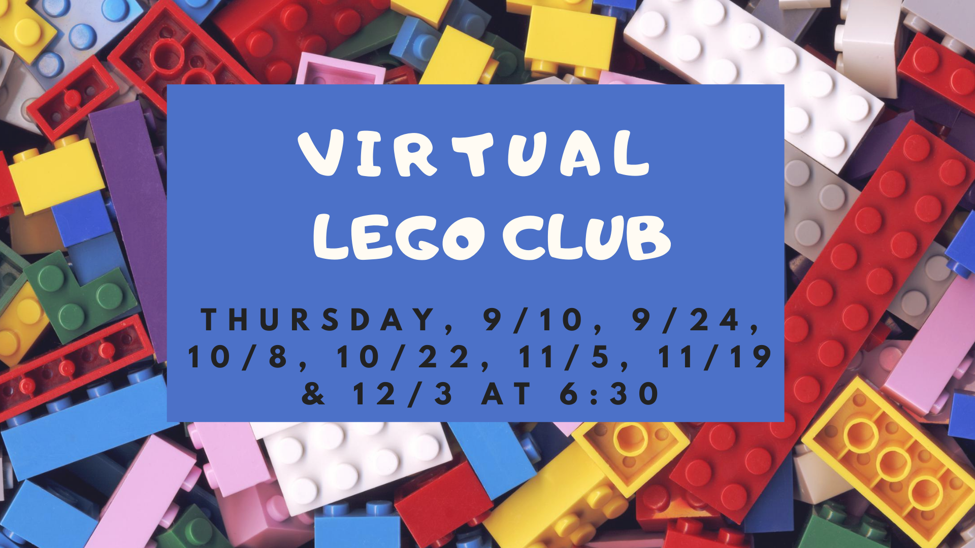 Ad for Lego Club with a photo of Lego bricks in the background.