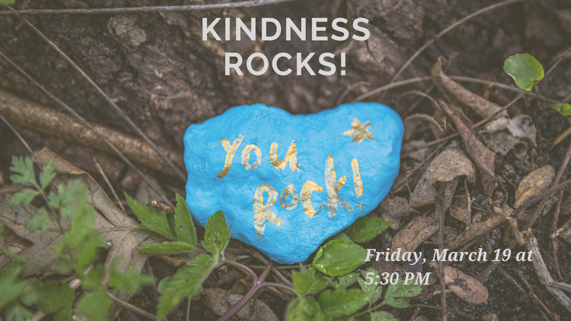 A rock with "You Rock!" painted on it.