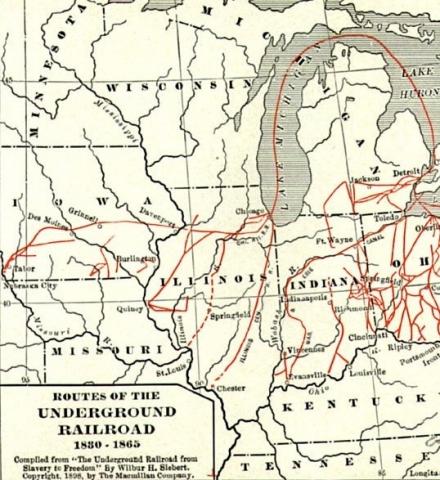 Underground Railroad map