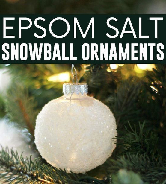 epsom salt snowball ornament