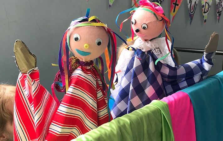Two puppets made by children
