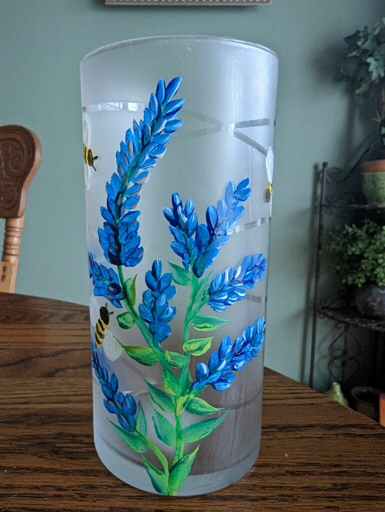 painted floral vase
