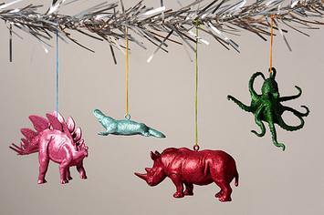 Spray painted plastic animals