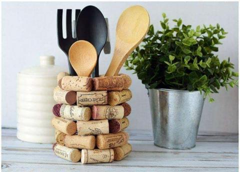 Cork Utensil Holder