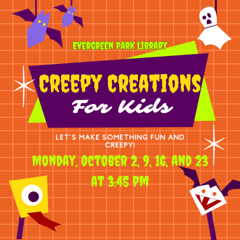 Halloween children's crafts such as ghosts, bats and monsters.