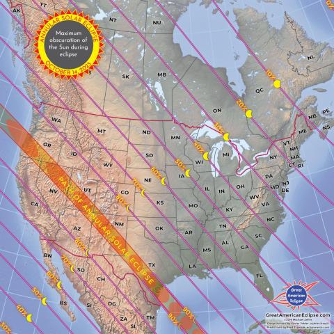 solar eclipse map october 14 2023