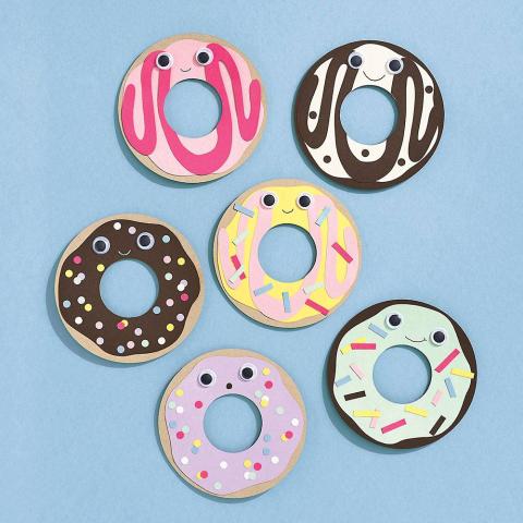 Paper donuts with wiggly eyes