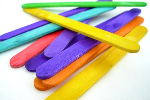 Colorful stack of craft sticks