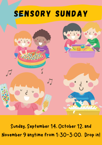 Six children playing with sensory toys.