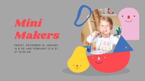 Little girl surrounded by shapes with smiley faces on them.