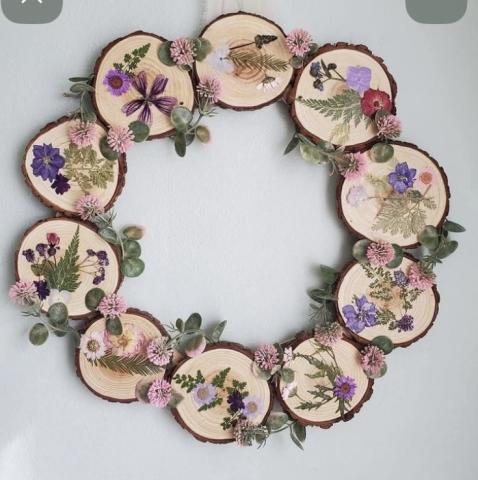 pressed flower wreath