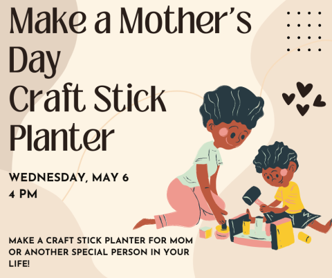 A mother and son doing woodwork.