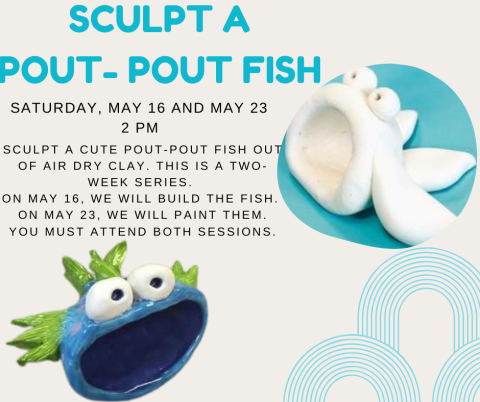 The Pout-Pout Fish, made out of clay.