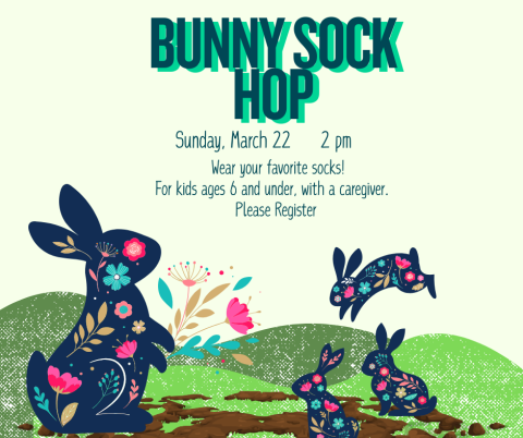 Flowered rabbits frolicking.