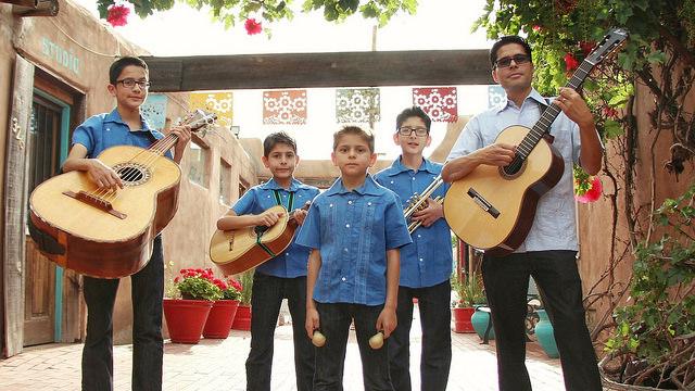 Five members of a family mariachi band