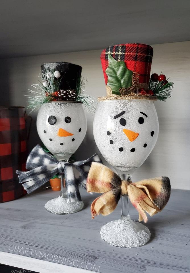 Snowman Wine glass